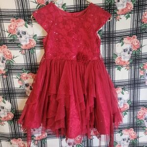 Girls Size 7 Red Fancy Dress